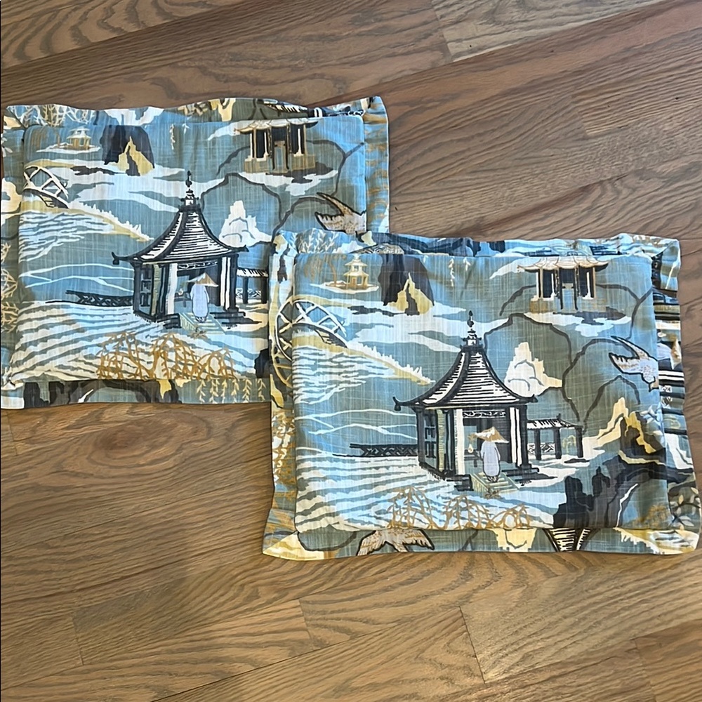 Scenic Sea foam and Gray Accent Pillows